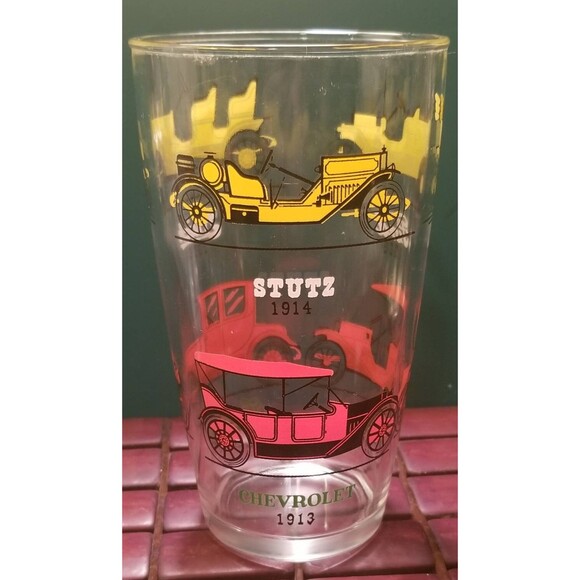 Antique Car Cocktail Mixing Glass Vintage Retro Barware 18oz 6.5"x3.75" Diameter - Picture 3 of 4